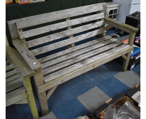 A Wooden Bench, 124cm wide 