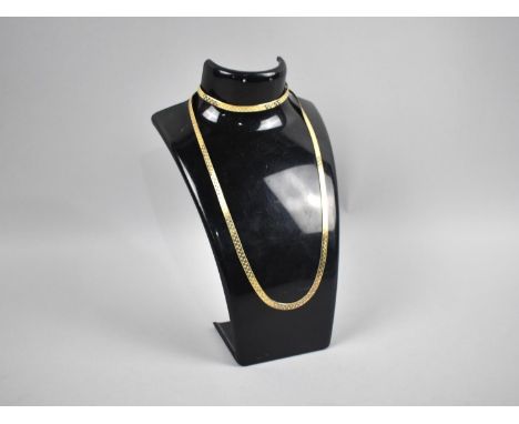 An Italian Gold Plated Silver Necklace and Bracelet 