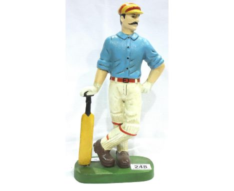 Cast iron cricketer doorstop, H: 31 cm. P&amp;P Group 2 (£18+VAT for the first lot and £3+VAT for subsequent lots) 