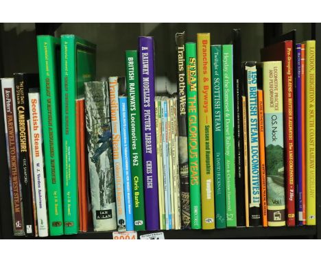 Shelf of mainly Railway related books. Not available for in-house P&amp;P, contact Paul O'Hea at Mailboxes on 01925 659133 