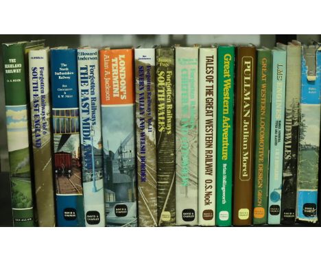 Shelf of David and Charles Railway books. Not available for in-house P&amp;P, contact Paul O'Hea at Mailboxes on 01925 659133