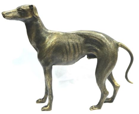 A bronzed cast iron greyhound, L: 39 cm. P&amp;P Group 3 (£25+VAT for the first lot and £5+VAT for subsequent lots) 