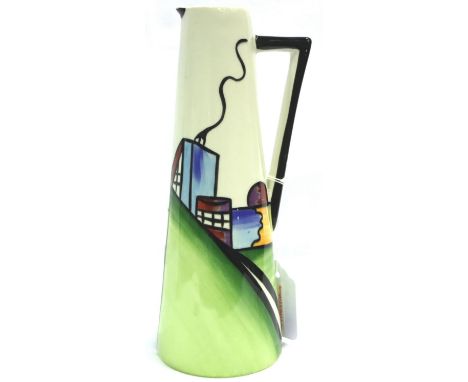 Lorna Bailey jug in the Deco House pattern, H: 23 cm. No cracks, chips or visible restoration. P&amp;P Group 2 (£18+VAT for t