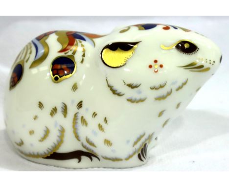 Royal Crown Derby Bank Vole with gold stopper, L: 8 cm. No cracks, chips or visible restoration. P&amp;P Group 1 (£14+VAT for