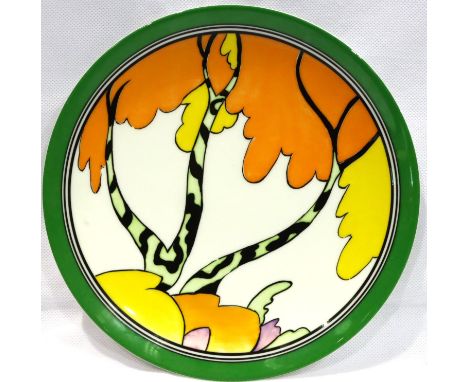 Clarice Cliff Wedgwood limited edition plate, Honolulu, 50 Firing Days, D: 20 cm. No cracks, chips or visible restoration. P&