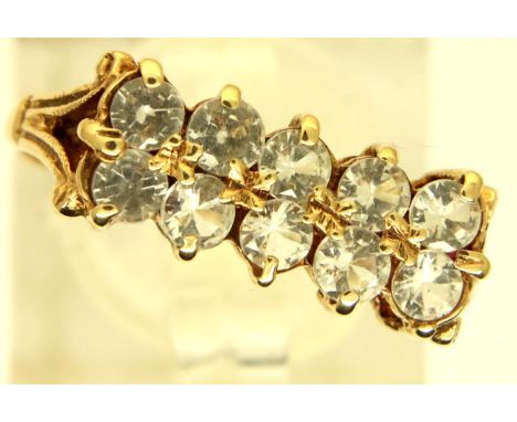 9ct gold topaz set ring, O/P, 2.3g. P&amp;P Group 1 (£14+VAT for the first lot and £1+VAT for subsequent lots) 