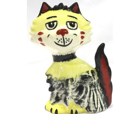 Lorna Bailey cat, Shaggy, H: 13 cm. No cracks, chips or visible restoration. P&amp;P Group 1 (£14+VAT for the first lot and £