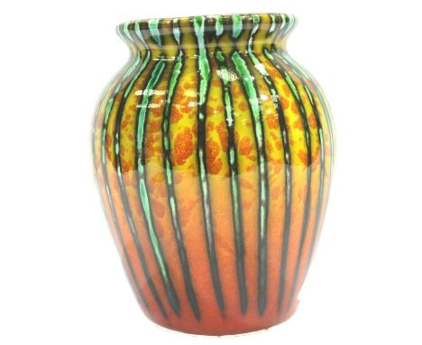 Anita Harris vase in the Brimstone pattern, H: 14 cm. No cracks, chips or visible restoration. P&amp;P Group 1 (£14+VAT for t