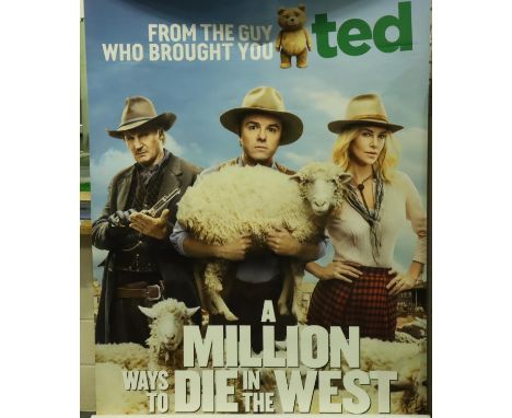 A Million Ways To Die In The West; a large printed vinyl cinema release poster, 240 x 150 cm. P&amp;P Group 3 (£25+VAT for th