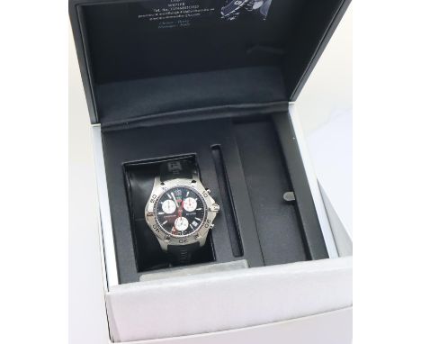 Tag Heuer; Aquaracer divers chronograph 300m wristwatch with rubber strap. P&amp;P Group 1 (£14+VAT for the first lot and £1+