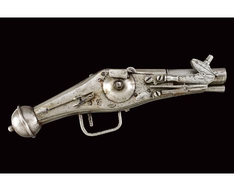 dating: 16th Century provenance: Nuremberg, Smoothbore, two-stage, 10 mm cal. barrel, the first part octagonal with remains o