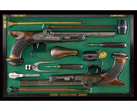 dating: 1840 circa provenance: Paris, Octagonal, smoothbore, 13 mm cal barrels, with thin groove at the center, signed 'LE PA