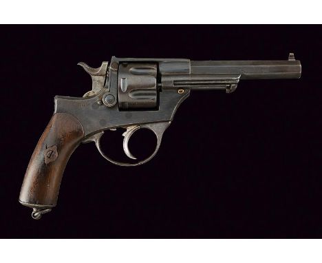 dating: about 1880 provenance: Brescia, Rifled, octagonal, 10 mm cal. barrel, with foresight; grooved, six-shot cylinder, smo