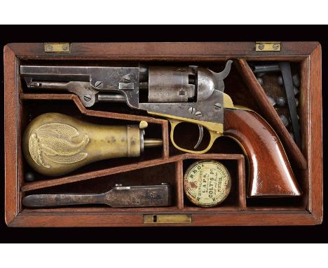 dating: 1867 provenance: USA, Octagonal, rifled, 5-inch, 31 cal barrel with small conical front sight, marked 'ADDRESS SAM.L 