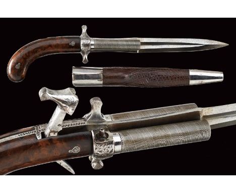 dating: Mid 19th Century provenance: Europe, Straight, double-edged blade with central groove, on both sides a round, rifled,