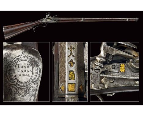 dating: 1780 - 1800 provenance: Madrid, Smoothbore, two-stage, 16.5 mm cal. barrel, octagonal at the first part with gold-inl