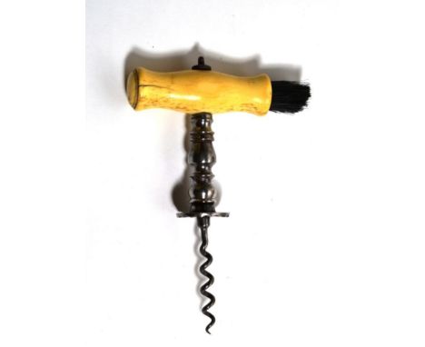 Georgian bone-handled direct-pull corkscrew by R Jones 