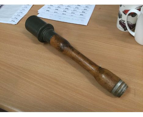 Second World War Dummy / Training wooden stick grenade, stamped 43.