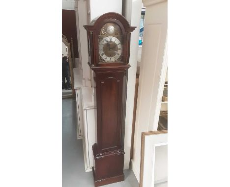 George III style grandmother clock with chiming movement in mahogany case