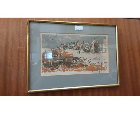 Aldeburgh lithograph, second half 20th century, 20cm x 33cm, in glazed gilt frame