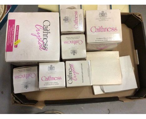 Caithness Boxed Crystal ware, Coalport boxed china ornaments, Goebel and Denby Village ware (3 boxes)