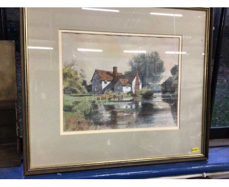 Michael Norman hand coloured lithograph - Willy Lott's Cottage