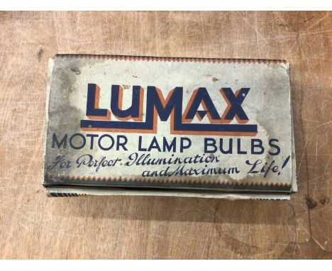 A box of Lumax Motor Lamp Bulbs