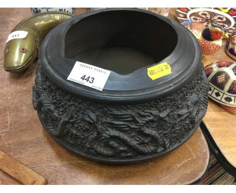 Japanese bronzed ceramic pot