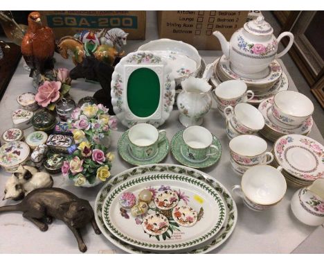 Royal Worcester Mikado eight person tea set, pair of Wedgwood Millenium cups and saucers, Aynsley Wild Tudor, other decorativ