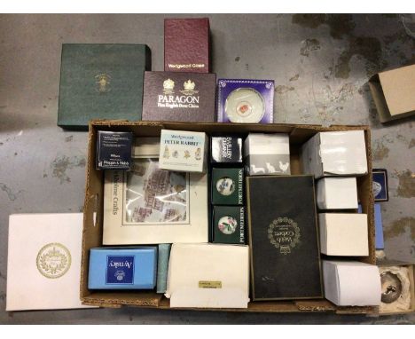 Royal Doulton, Spode, Wedgwood, Aynsley and other boxed china ornaments (2 boxes)