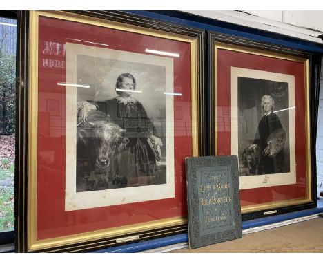 Late Victorian black and white engraved portrait of Rosa Bonheur 1894, signed by Bonheur, Consuela Fould and another, publish