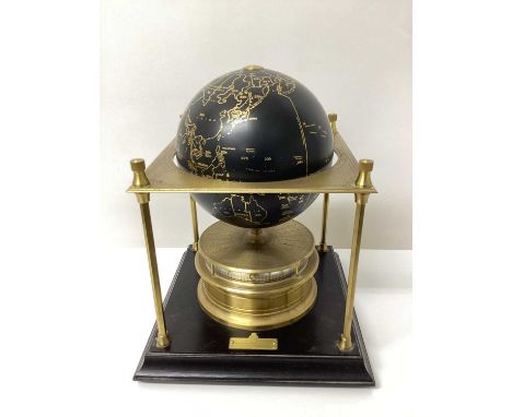 Royal Geographical Society World clock, 1980, 28cm high