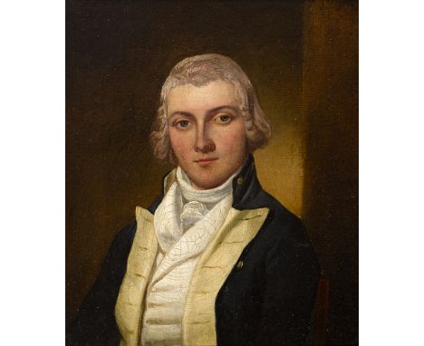 Robert Lucius West RHA (1774-1850) PORTRAIT OF A GENTLEMAN oil on panel signed with initials centre left 8.50 by 7.50in. (21.