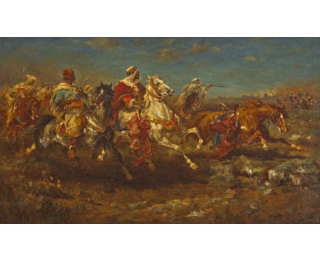 Aloysius C. O'Kelly (1853-1936) THE DESERT CHARGE oil on canvas Family of the artist;Whyte's, 24 November 2014, lot 13;Privat