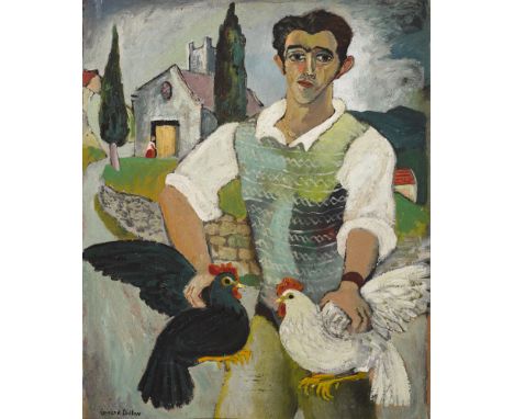 Gerard Dillon (1916-1971) ITALIAN WITH FOWL, 1948 oil on board signed lower left; titled on reverse; with Irish Exhibition of