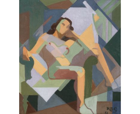 Rosaleen Brigid Ganly HRHA (1909-2002) NUDE, 1951 oil on canvas laid on board signed in monogram and dated lower right; with 