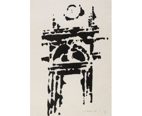 Louis le Brocquy HRHA (1916-2012) DUBLINERS, BALLAST OFFICE CLOCK, 1986 lithograph on handmade Japanese paper; (no. 11 from a