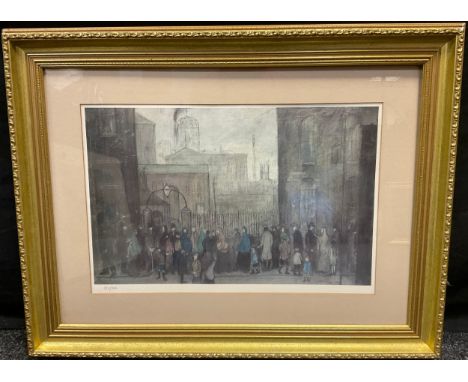 Laurence Stephen Lowry (1887-1976), after, Outside the Mill, colour print, limited edition 393/850, pub. Adam Collection,  30