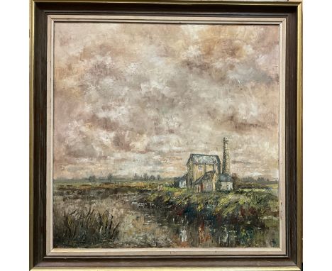 English School (late 20th century)Stretham Old Engine, on The River Ousemonogrammed IMM, dated 1975 to verso, oil on board, 