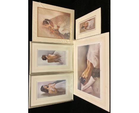 Domingo, Alvarez Gomez (Spanish Bn. 1942), Female Nude, signed, pastel, 28cm x 13.5cm, unframed; others including Isabel and 