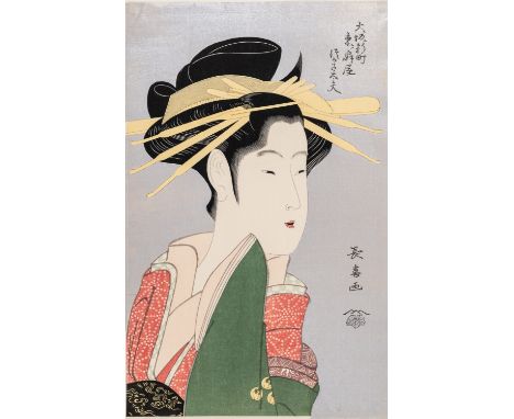 EISHOSAI CHOKI (1725-1795): PORTRAIT OF THE COURTESAN TSUKASA-DAYUBy Eishosai Choki (1725-1795)Japan, Meiji Period (1868-1912