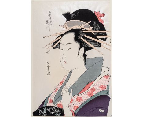 EISHI HOSODA (1756-1829): PORTRAIT OF WOMANBy Eishi Hosoda (1756-1829), signedJapan, Meiji Period (1868-1912) editionColor wo