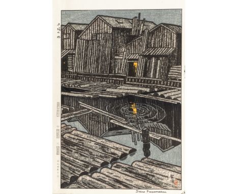 SHIRO KASAMATSU (1898-1991), WATERS AT KIBABy Shiro Kasamatsu (1898-1991), signed Shiro KasamatsuJapan, dated 1958Color woodb
