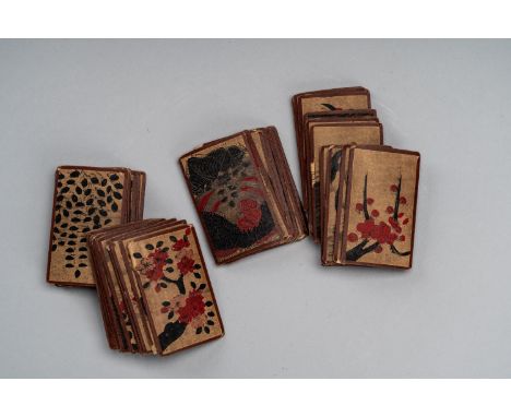 A COMPLETE DECK OF HANAFUDA NINTENDO CARDS, TAISHOJapan, Taisho period (1912-1926) Comprising 48 hand-printed cards. The tech