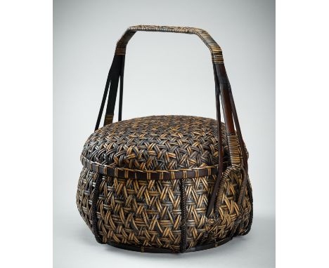 CHIKUYUSAI: A WOVEN BAMBOO AND RATTAN BASKET, CHAKAGO, FOR TEA CEREMONY INSTRUMENTSBy Chikuyusa, signed Chikuyusai at the sto