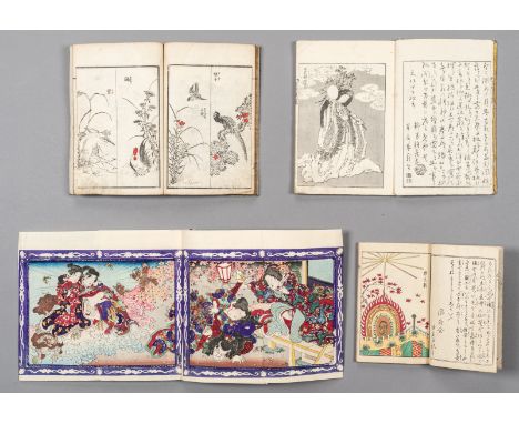 A FINE GROUP OF FOUR WOODBLOCK PRINT BOOKS, EDO - MEIJIJapan, 19th century, Edo period (1615-1868) to Meiji period (1868-1912