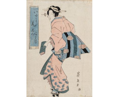 KEISAI EISEN (1790-1848): A COLOR WOODBLOCK PRINT OF A COURTESANBy Keisai Eisen (1790-1848)Japan, 19th century, Edo period (1