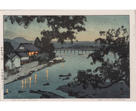 HIROSHI YOSHIDA (1876-1950), EVENING ON THE CHIKUGO RIVERBy Hiroshi Yoshida (1876-1950), signed Yoshida Japan, 20th centuryCo