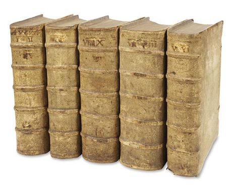 Aurelius Augustinus    Opera. 10 Teile in 5 Bänden. Basel, A. Froben 1569. Schönes Exemplar der prachtvollen Basler Augustinu