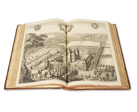 Jacques le Roy    Castella et praetoria nobilium Brabantiae. 4 Teile in 1 Band. Antwerpen, H. Thieullier 1696. Prachtvolles A